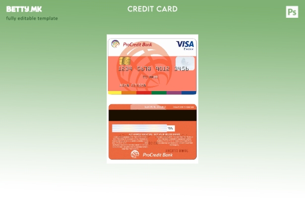 Модерен стил Молдавија Прокредит банка виза електронска кредитна картичка шаблон